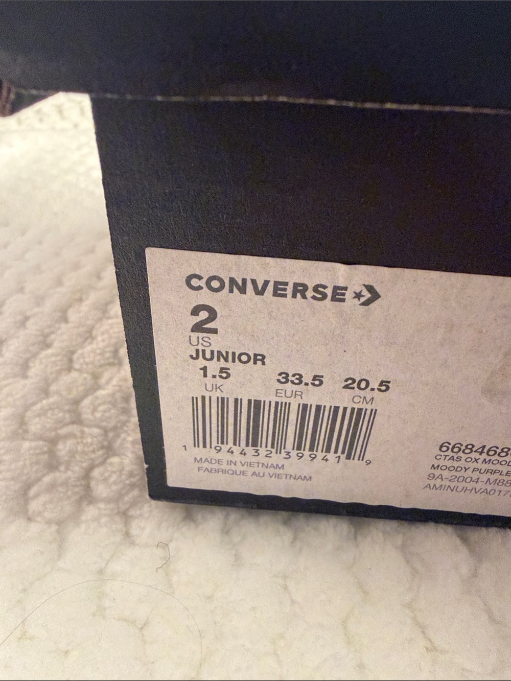 Converse Kids Purple Glitter Low Top Sneakers with White Laces - Picture 10 of 12